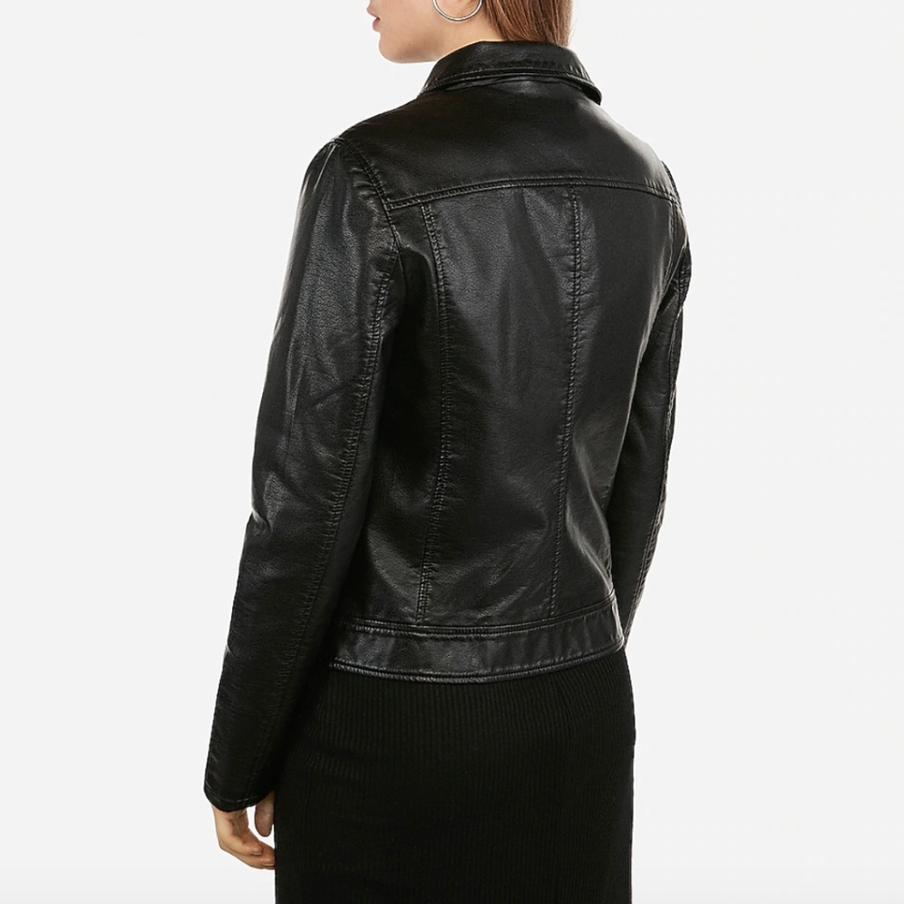 NWT Vegan Leather Removable Hoodie Zip Mot… - Picture 5 of 5